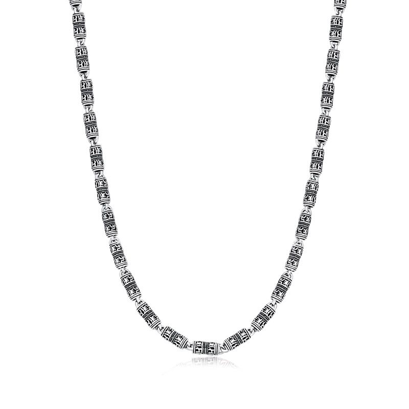 Sanskrit Ong Ma Ni Bei Mei Hong 925 Sterling Silver Necklace