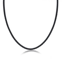 Handmade Cattle Hide Leather Necklace with 925 Sterling Silver