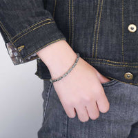 Vintage Om Mami Padme Hum Blessing 925 Sterling Silver Bracelet