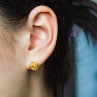Hautical Hemp Rope 925 Sterling Silver Stud Earrings