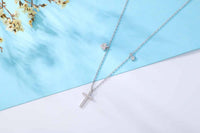 Crystal Cross Heart Star 925 Sterling Silver Necklace