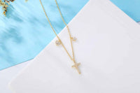 Crystal Cross Heart Star 925 Sterling Silver Necklace