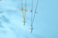 Crystal Cross Heart Star 925 Sterling Silver Necklace