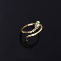 Mini Snake Cubic Zirconia Adjustable Ring