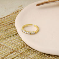 Anniversary Heart Stacker Ring, 925 Sterling Silver Adjustable