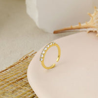 Anniversary Heart Stacker Ring, 925 Sterling Silver Adjustable