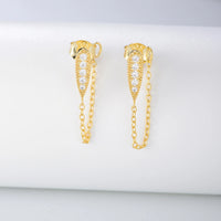 Sterling Silver Minimalist Chain Dangle Earrings