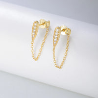 Sterling Silver Minimalist Chain Dangle Earrings