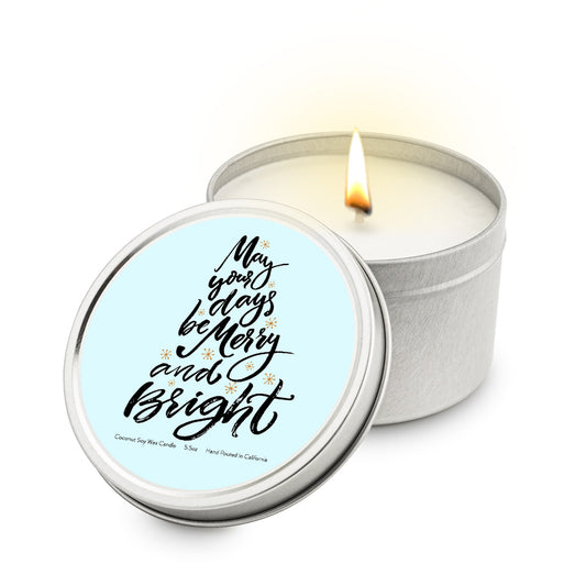 May Your Days Be Merry and Bright Travel Candle Tin