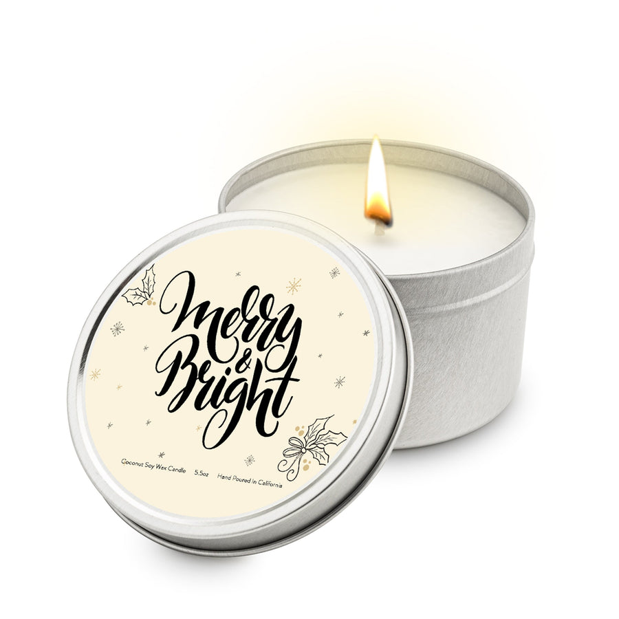 Merry & Bright 5.5 oz Travel Candle Tin