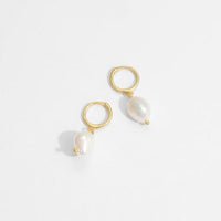 Baroque Pearl Sterling Silver Dangling Earrings
