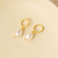 Baroque Pearl Sterling Silver Dangling Earrings