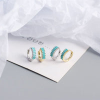 Geometry Rectangle Crystal Circle Hoop Earrings