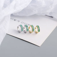 Geometry Rectangle Crystal Circle Hoop Earrings