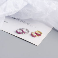 Geometry Rectangle Crystal Circle Hoop Earrings