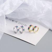 Geometry Rectangle Crystal Circle Hoop Earrings