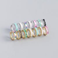 Geometry Rectangle Crystal Circle Hoop Earrings