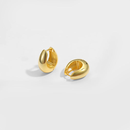 U-Shape Geometry Hoop Earrings, 925 Sterling Silver