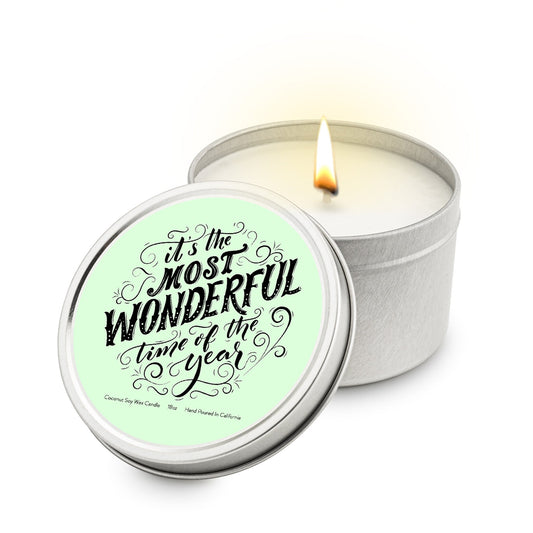It's the Most Wonderful Time of Year Travel Candle Tin