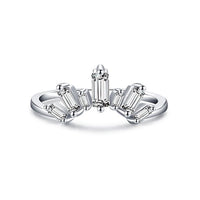 Cubic Zirconia Crown Ring in Sterling Silver