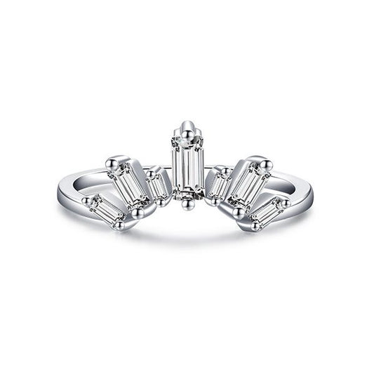 Cubic Zirconia Crown Ring in Sterling Silver