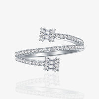 Triple Layer Crystal Adjustable Ring