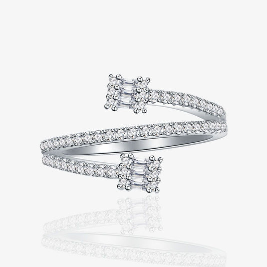 Triple Layer CZ Adjustable Ring