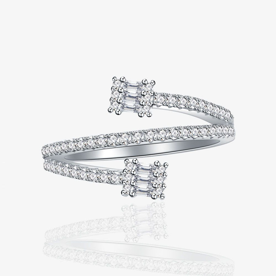 Triple Layer Crystal Adjustable Ring