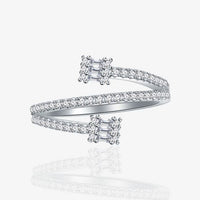 Triple Layer Crystal Adjustable Ring