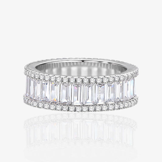 Simple Geometry Baguette CZ Ring in 925 Sterling Silver