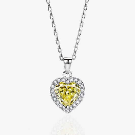 Honey Moon Heart CZ Necklace
