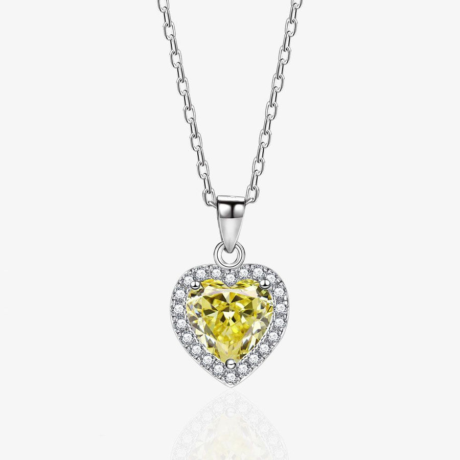 Honey Moon Heart Crystal Necklace