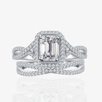Baguette Cross Stacker Ring in Sterling Silver