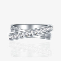 Crystal Cross Adjustable 925 Sterling Silver Ring