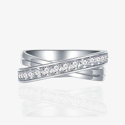 CZ Cross Adjustable 925 Sterling Silver Ring