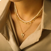 Statement Geometry Triangle Necklace, 925 Sterling Silver