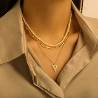 Statement Geometry Triangle Necklace, 925 Sterling Silver