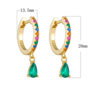 Sterling Silver Green Drop Earrings