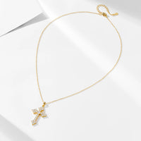 Sterling Silver Cubic Zirconia Big Cross Necklace