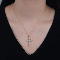 Sterling Silver Cubic Zirconia Big Cross Necklace