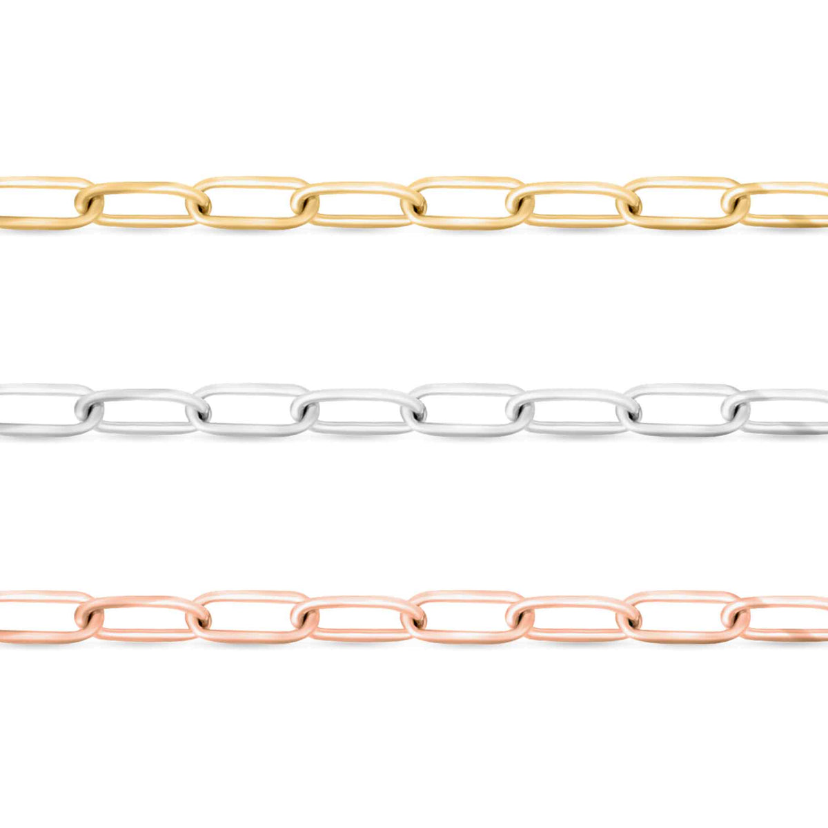 14K Solid Gold Fine Paperclip Chain