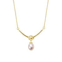 Sterling Silver Pearl Knot Necklace