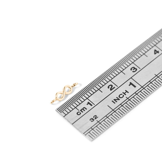 14K Solid Gold Horizontal Infinity Charm