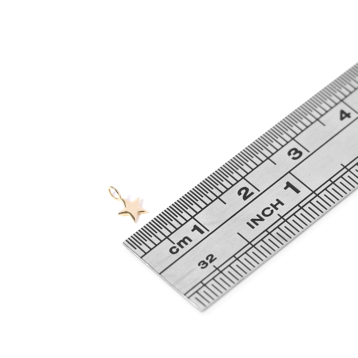 14K Solid Gold Star Charm