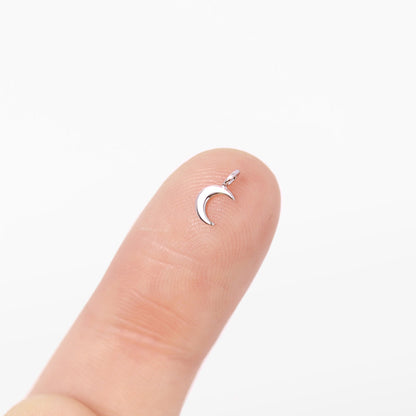 14K Solid Gold Half Moon Charm