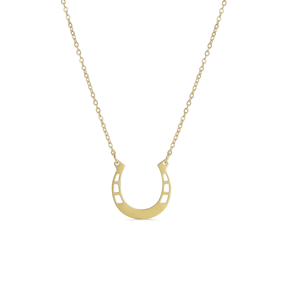 18" Engravable Stainless Steel Horseshoe Necklace