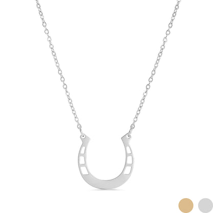 18" Engravable Stainless Steel Horseshoe Necklace