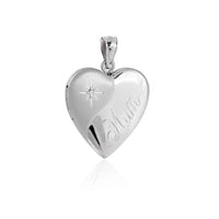Star Heart Crystal Locket Pendant, 925 Sterling Silver