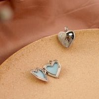Star Heart Crystal Locket Pendant, 925 Sterling Silver