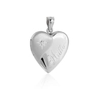Star Heart Crystal Locket Pendant, 925 Sterling Silver